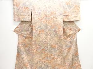 縮緬地屋敷に草花模様小紋着物